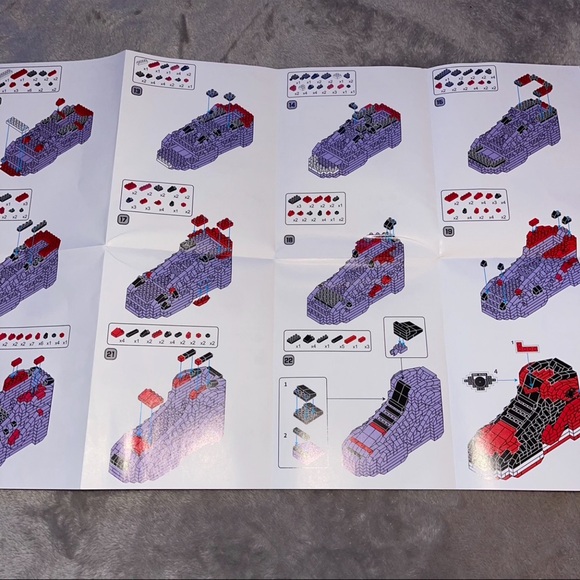 Nike/ Air Jordan black/ red/ white building set mini block air super sneakers - Picture 4 of 4